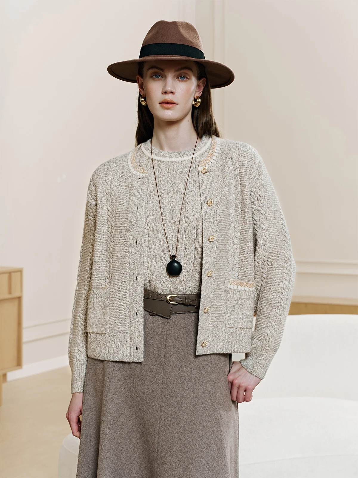 

Комплект из двух предметов Duncan Snowflake 00: вязаный кардиган и шерстяной свитер с коротким рукавом, женский повседневный свободный крой, мягкий шерстяной трикотаж