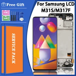 Super AMOLED M31S LCD For Samsung M31s SM-M317F M317F/DS Lcd Display Touch Screen Digitizer Assembly Panel With Frame