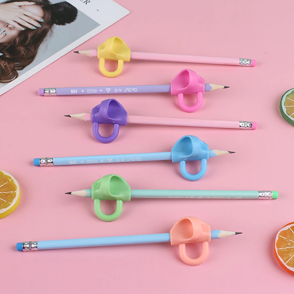 Pencil Handle Rod Grips pen Holder Grip for Kids Cute Hand writing Aid Trainer Posture Correction Pen Finger Holder