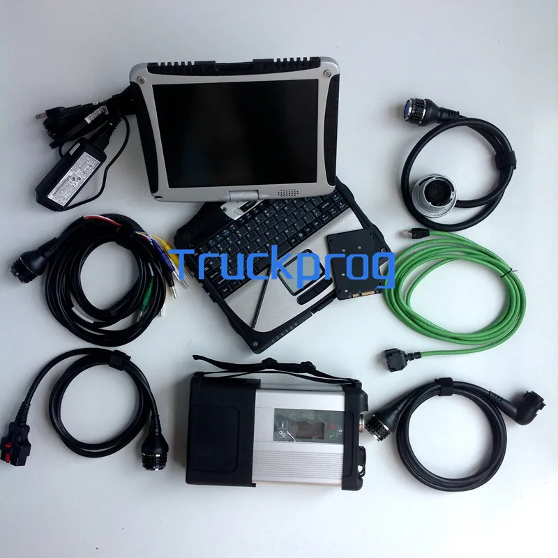 MB star-herramienta de diagnóstico de coche, dispositivo multiplexor xentry das wis epc Compact 5 para benz truck, Wifi, PK C4, CF19, portátil, c5