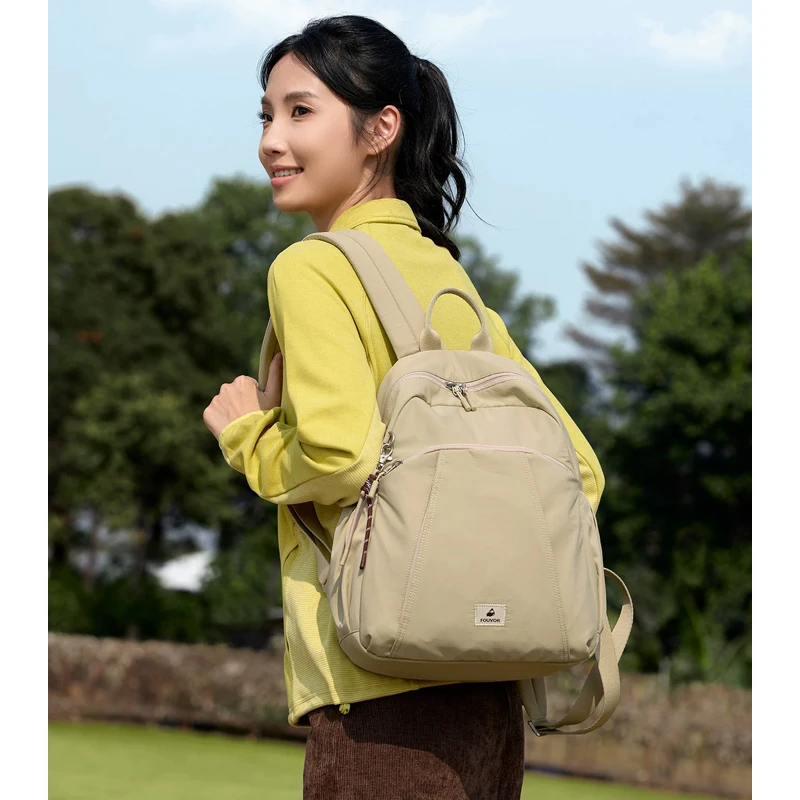 Fouvor 2026 New Ultra‑Lightweight Women's Backpack Water‑Repellent Casual Daypack for Commute Travel and School 3082-10 3082-18