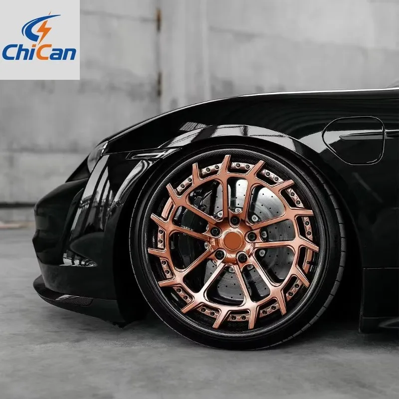 

[2026]Chican Custom Forged New High Quality Rose Gold Chrome Rims Alloy Polished Brushed 5x112 5x120 6x139.7 Spokes