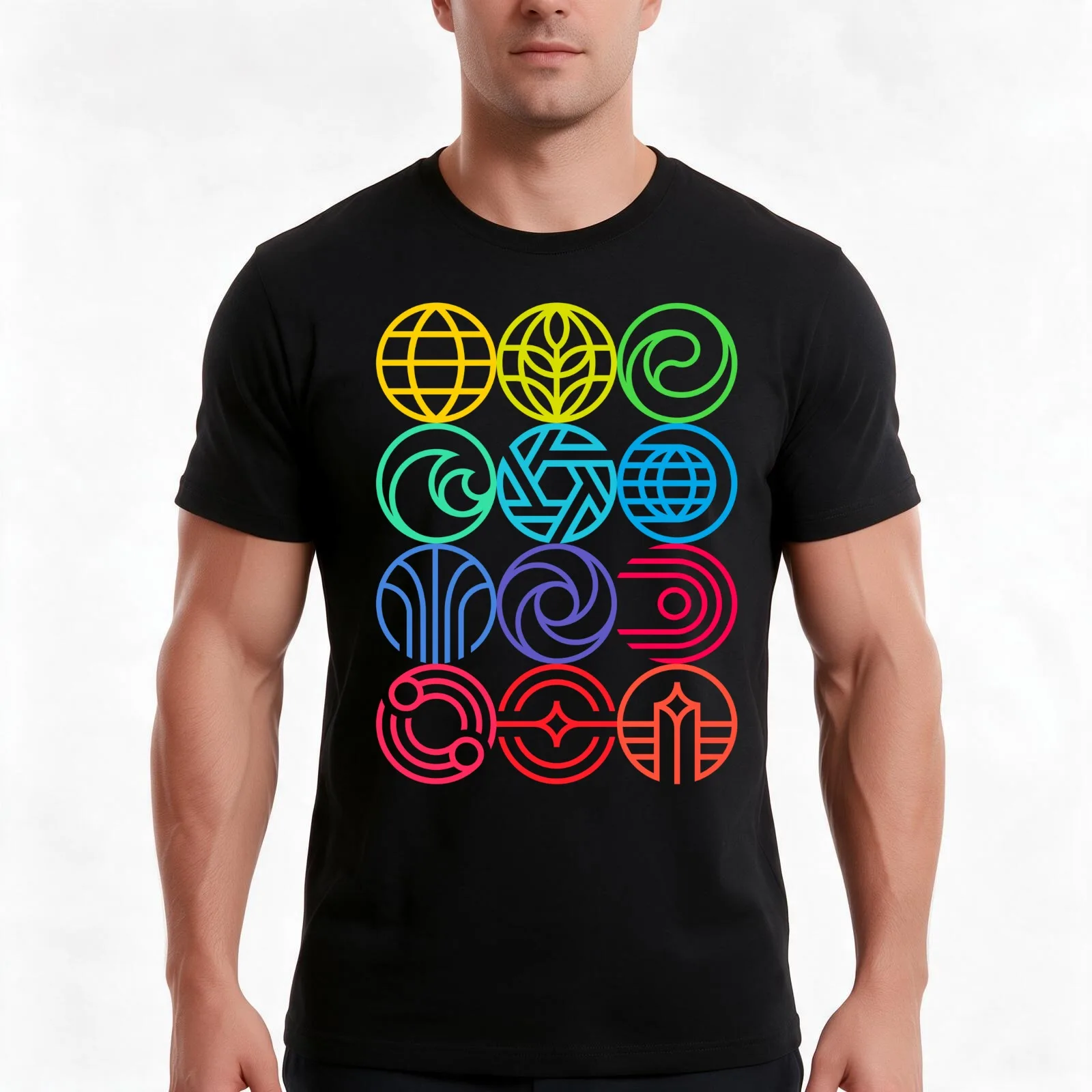 New Epcot Logos Version 2 T-Shirt, Summer Casual Cotton Tee, Oversized Streetwear Tops, Vintage Graphic Print, Unisex Men Women