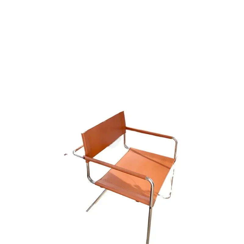 Nordic light luxury saddle leather chair modern simple work chair