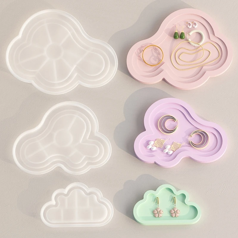 

Cloud Storage Tray Silicone Mold Jewelry Display Pan Epoxy Resin Molds Irregular Shape Coaster Gypsum Plaster DIY Crafts