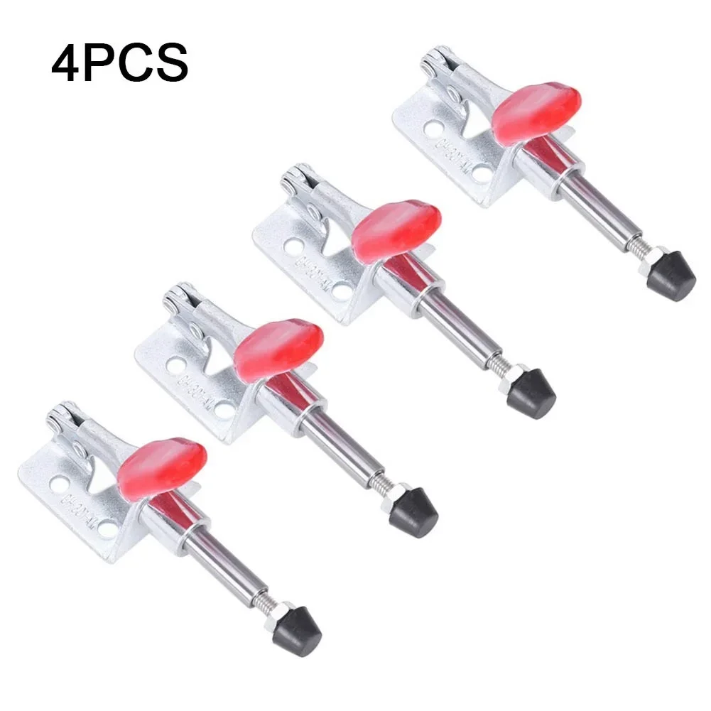 4Pcs GH-301AM 45Kg Toggle Clamp Quick Release Pull Action Vertical/Horizontal Type Clamps U-shaped Bar Hand Tool For Woodworking