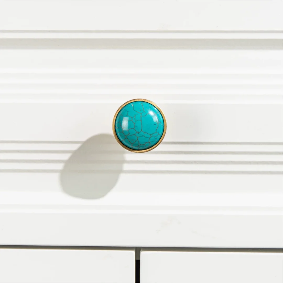 Modern Fashion Pure Copper Blue Crystal Turquoise Drawer Shoe Cabinet Dresser Bedside Table Wine Cabinet Wardrobe Knob Handle