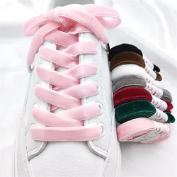 Cordones de superficie de terciopelo de un solo lado, ancho de 1cm, longitud de 80/100/120/160CM, cordones para zapatos deportivos informales, color rojo y negro, 1 par