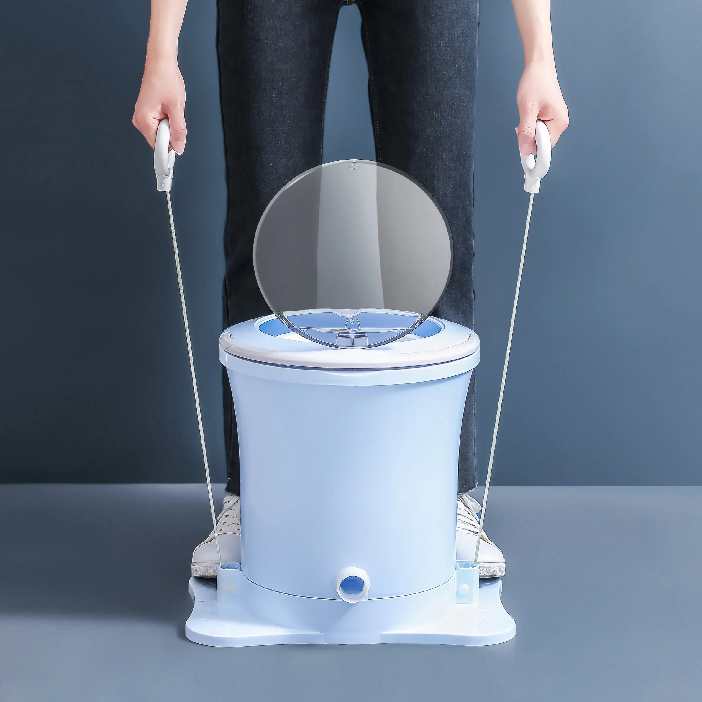 student dormitory Electric-free manual dehydrator  small hand-pulled rope foot stepping hand-cranked new drying bucket dryer