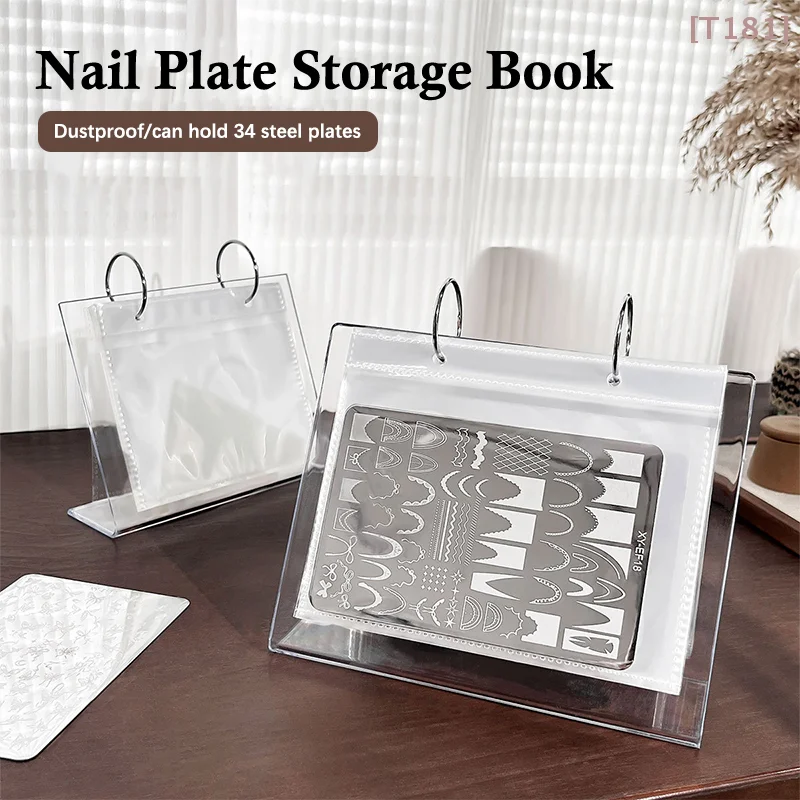 

[E] Nail Art Stamping Plate Holder Printed Steel Plate Storage Book Sticker Card Storage Bag Display Rack