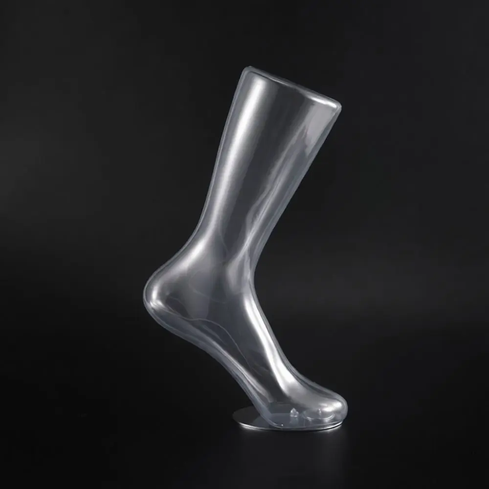 Adjustable Magnetic Pvc Foot Display Stand Transparent Sock Modeler Professional Photography Prop For Online Sellers