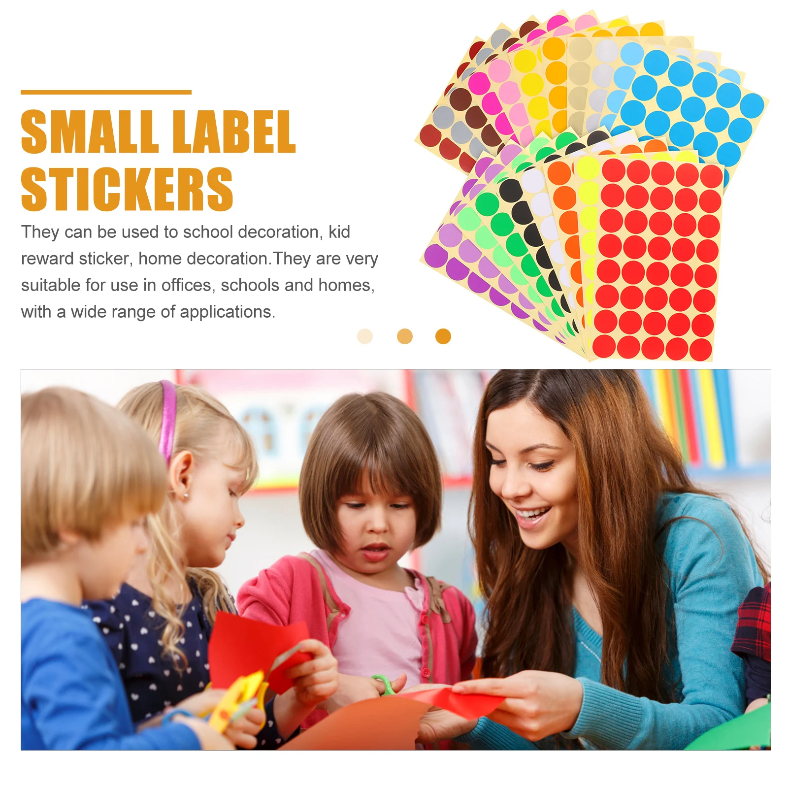 

20 Sheets Colorful Dot Stickers Round Adhesive Labels Classification Decals For Home Storage Peel Stick Circle Blank Stickers