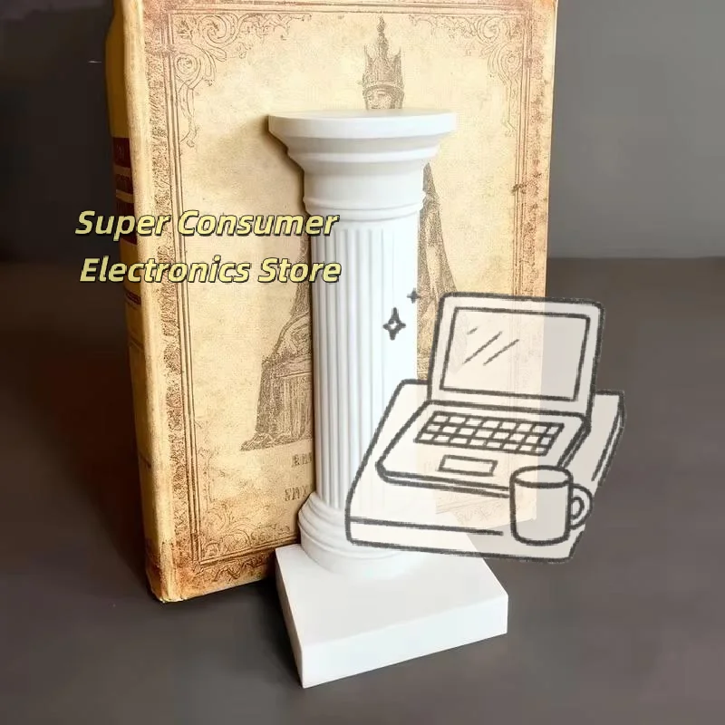 2pcs 3D Printed Column Bookends Minimalist Heavy Duty Book Stand Durable Desktop Decor for Home Office Bookshelf Display
