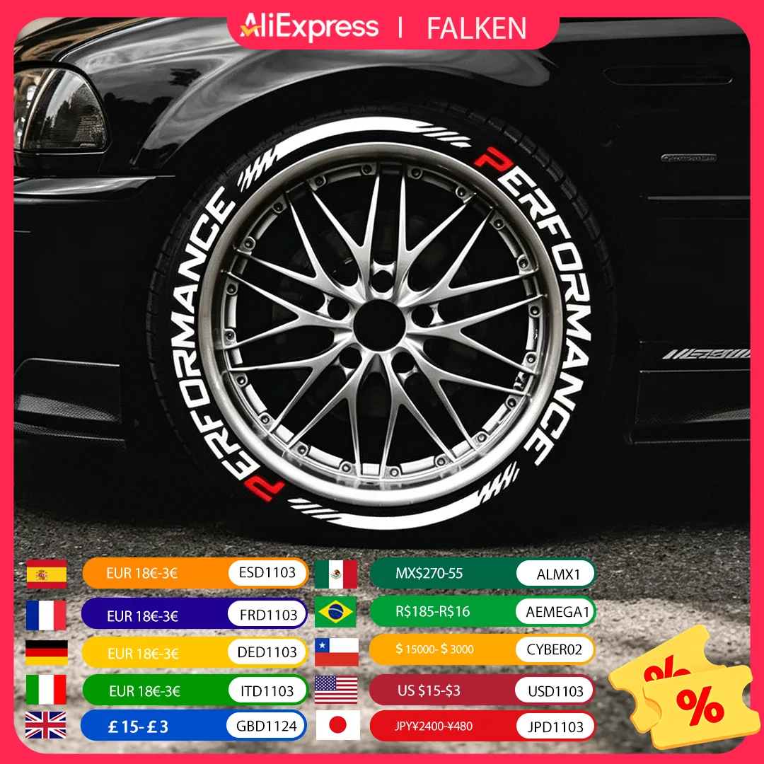 2PCS Waterproof 3D Thickened Performance Car Tire Letters Stickers No Glue Needed One Tire Decoration Accessory