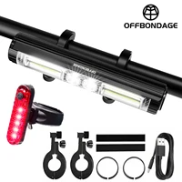 OFFBONDAGE-luz delantera para bicicleta de montaña, 1700LM, linterna impermeable con carga USB, luz trasera para ciclismo, accesorios para bicicleta