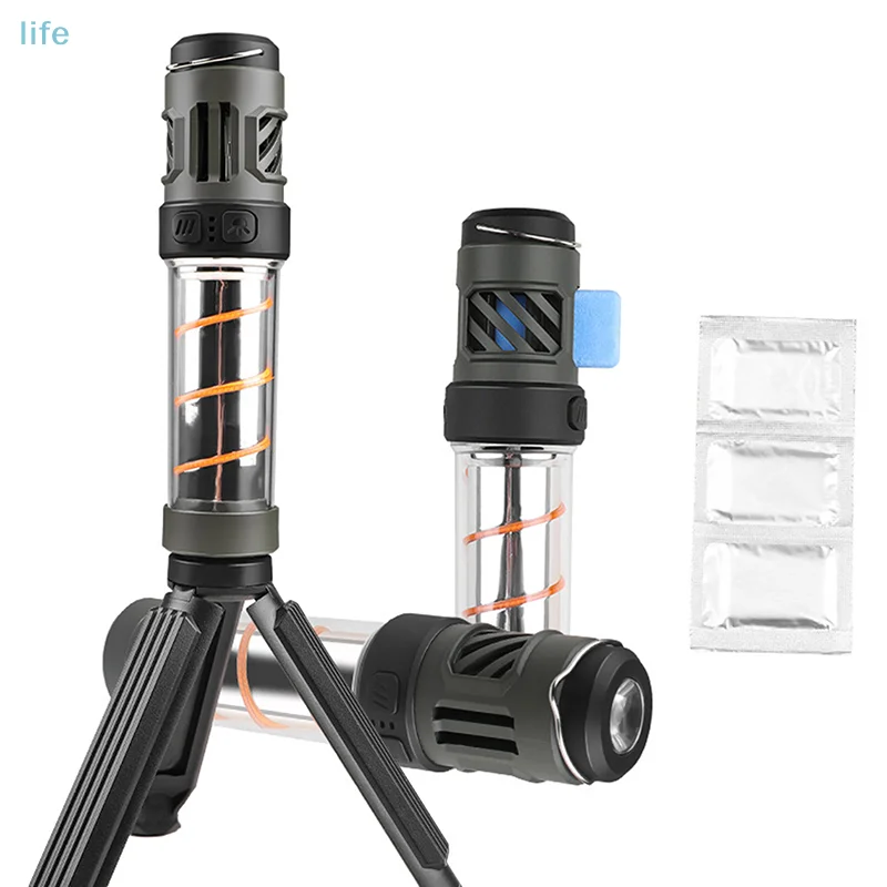 

Portable Mosquito Repeller Lamp 3-in-1 USB Rechargeable Camping Light Flashlight IPX5 Waterproof Electric Bug Zapper