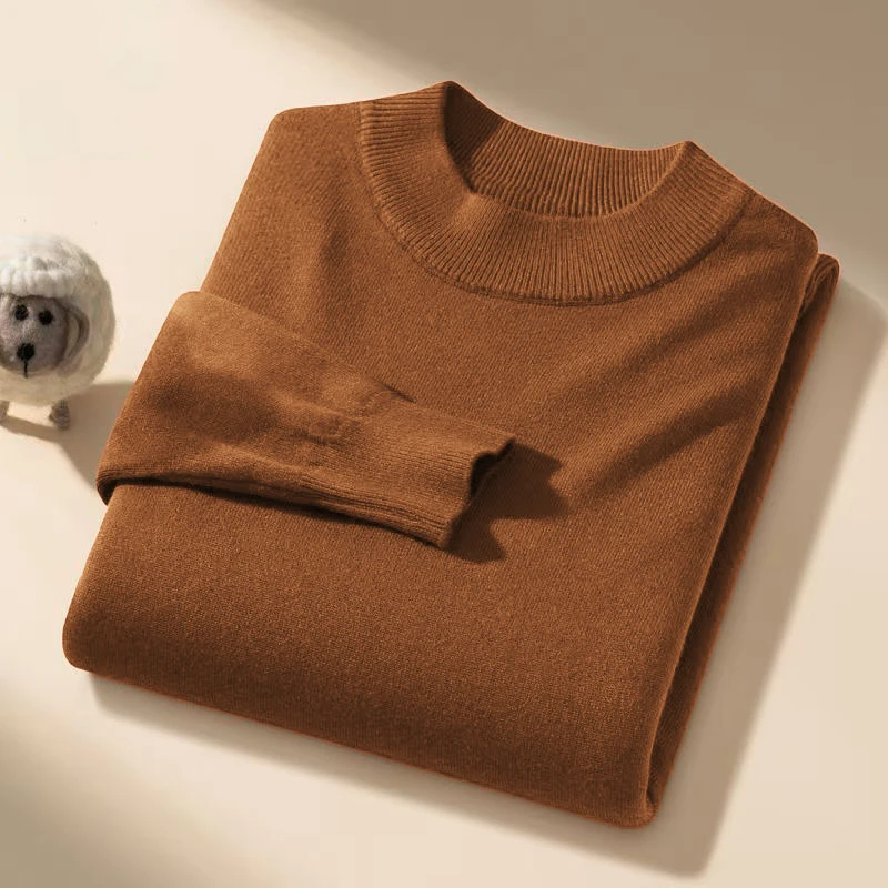 Animal Game Mens Casual Mock Neck Cold Blouse Long Sweaters Thermal Knitwear Pullover Sweater Outdoor Basic Warm Work Coats