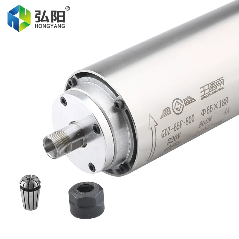 800W ER11 65MM CNC Air-Cooled Spindle Motor 24000rpm 220v 380V AC Spindle 4 Bearings For CNC Router Engraving Drill Press