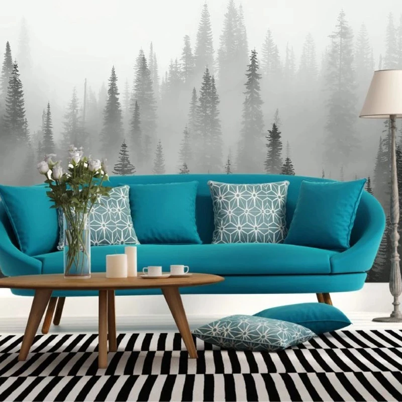 Custom Photo 3D Fog Effect Mural Landscape Serene Nature Woods Wallpaper Living room sofa TV background wall bedroom restaurant