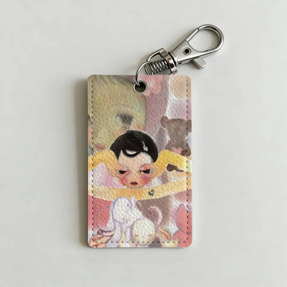 Cute Y-Yoshitomo N-Nara Card Holder Men And Womenn Universal Antirust Keychain Learther Access Drop Key Tag Ring