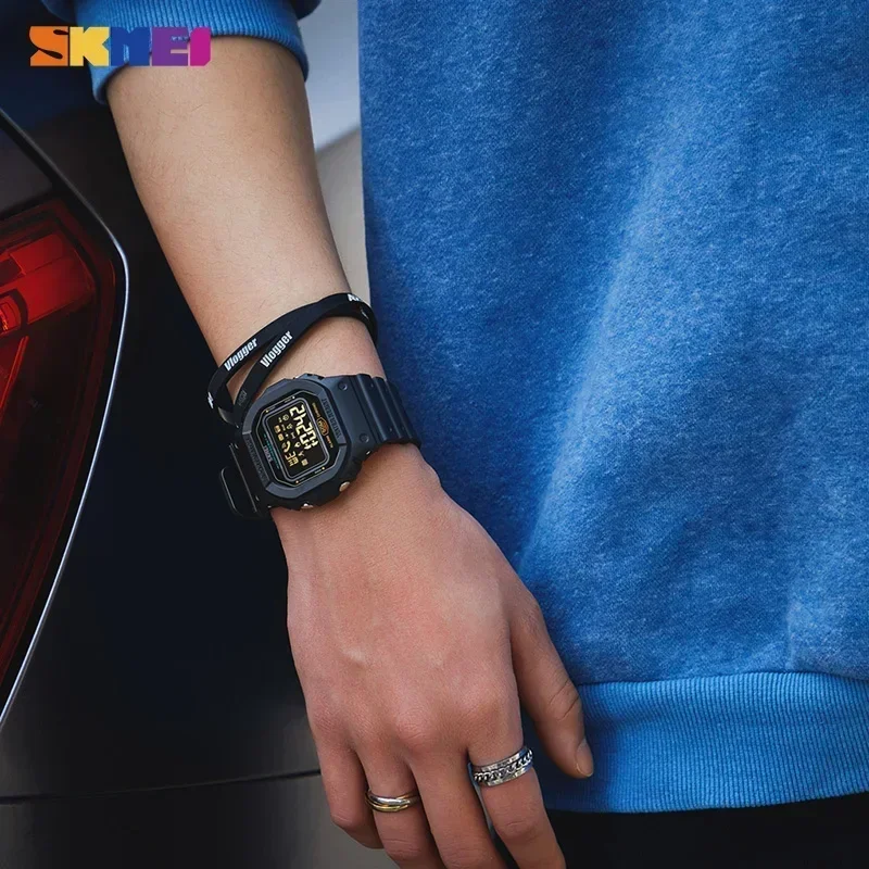 SKMEI-reloj Digital deportivo para hombre, pulsera con podómetro, rastreador de calorías, Bluetooth, para Iphone, Huawei, Xiaomi, 1629