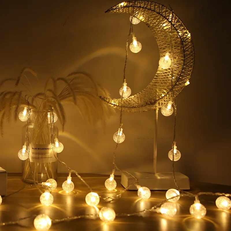 LED bubble transparent crystal spheres colorful flashing string lights