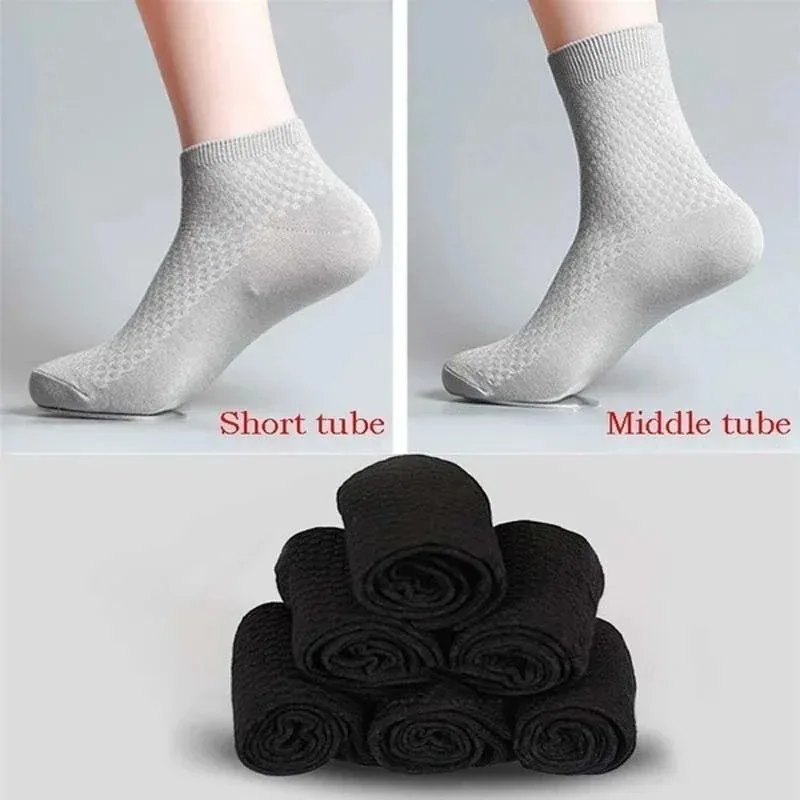 Bamboo Fiber Socks Men Deodorant Sock High Tube Business Solid Breathable Men Women Elastic Socks Casual Man Dress Sock 2023