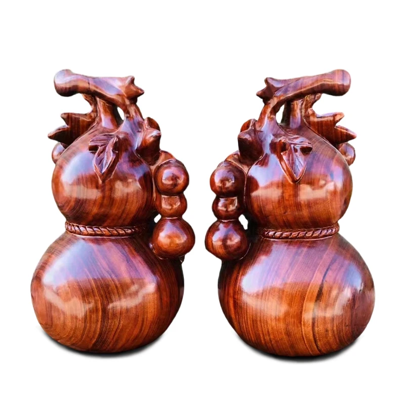 Hot selling item Traditional Fengshui Gourd Sculpture Ornament Handmade Wood Decor for Office and Home Use