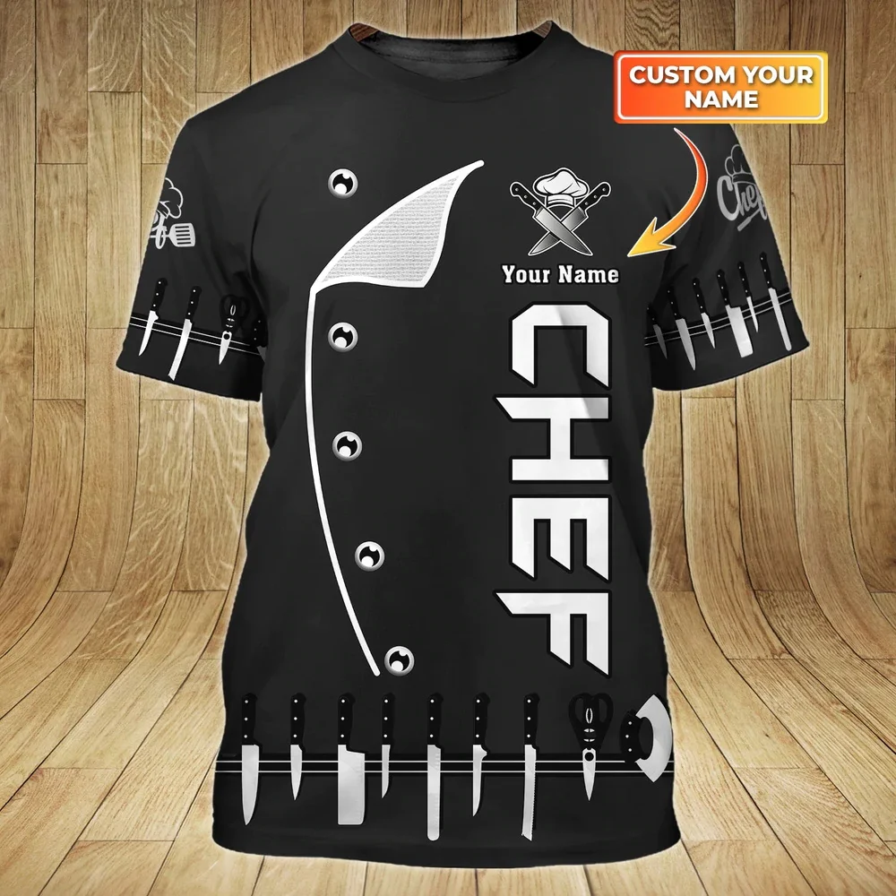 Chef life shirt Summer Mens t shirt Personalized Name Culinary artist 3D printed Unisex Tshirt Gift For Chef Casual T-shirt DW61