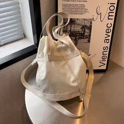 Borsa a secchiello con coulisse in Nylon di tela borsa da esterno leggera borsa a tracolla di grande capacità borsa a tracolla da viaggio