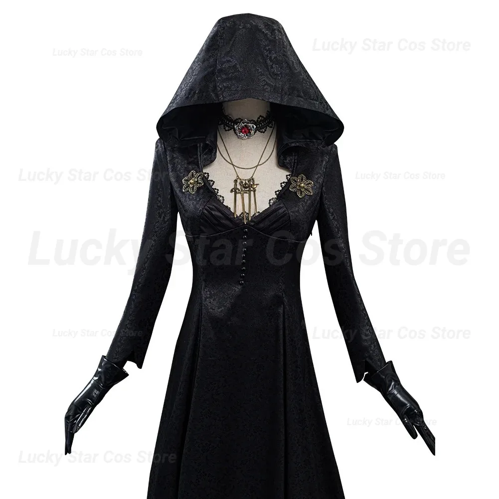 

Moth Lady Evil Cosplay Costume, Vampire Lady Style Black Dress for Women Halloween Carnival Party Fantasia Suit