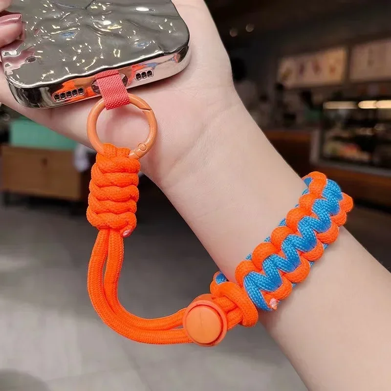 Handwoven Adjustable Universal Mobile Phone Wrist Strap Holder Stand for IPhone 15 Pro Outdoor Anti-Lost Hanging Card Bracelet