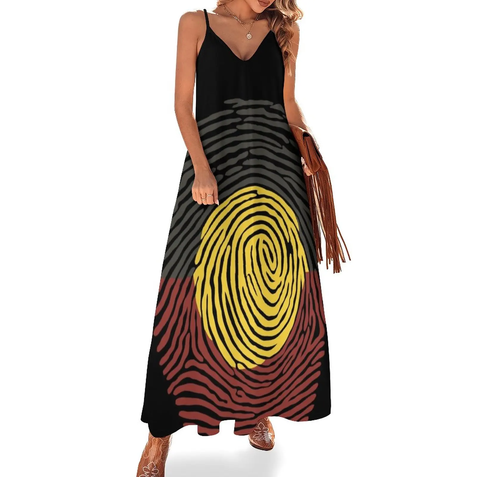 Vestido básico aborigen sin mangas para mujer, ropa de noche de moda, verano, 2023