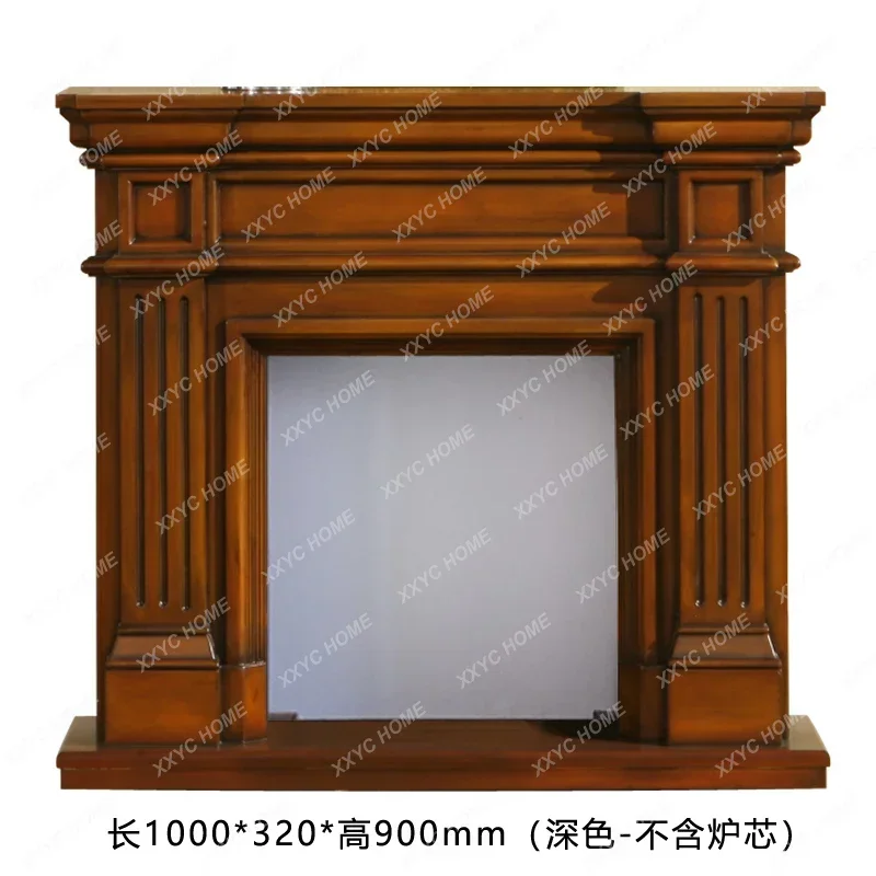 Fireplace Solid Wood European-Style Fireplace Mantel Dark Electric Decoration Heating Stove Core 1 M 1.2 M 1.5 M