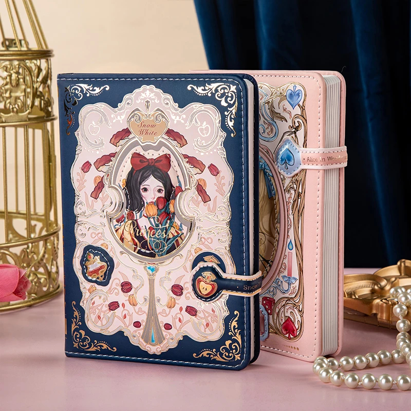 Fairy Tale Country PU Printing Magnetic Buckle Book Students Literary Youth Exquisite Handbook Girls Creative Training Gift