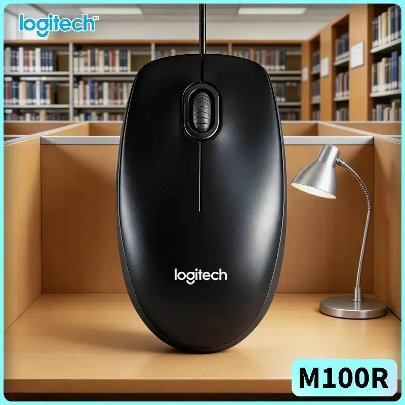 

Проводная оптическая мышь Logitech M100R USB, 1000 DPI, для обеих рук, высокоточная, для ПК, Mac, настольных компьютеров, ноутбуков, путешествий, написания блогов