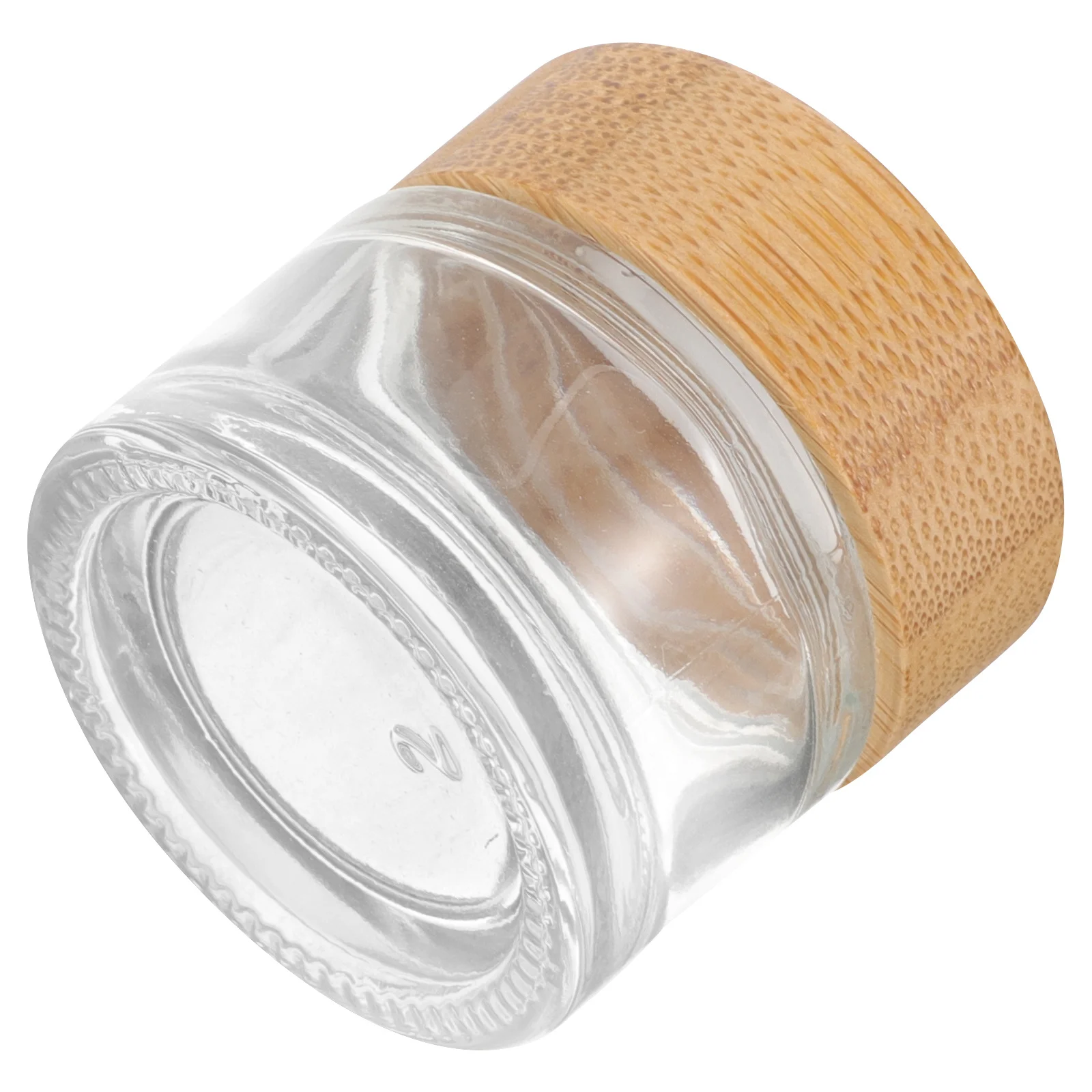 

Glass Jar With Bamboo Lid 10G Transparent Empty Container For Travel Storage Lotion Cream Sample Mini Jars