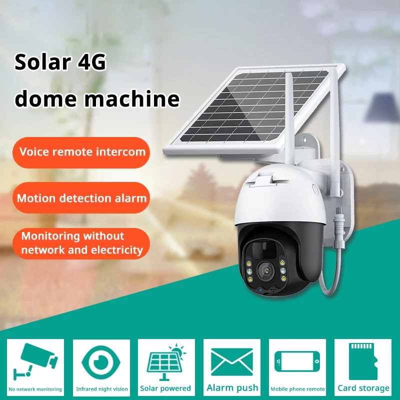 ALLCHN-Câmera De Segurança Solar Sem Fio, Bateria PTZ, Painel Solar, PIR, Visão Noturna Colorida AI, Wi-Fi, 2MP