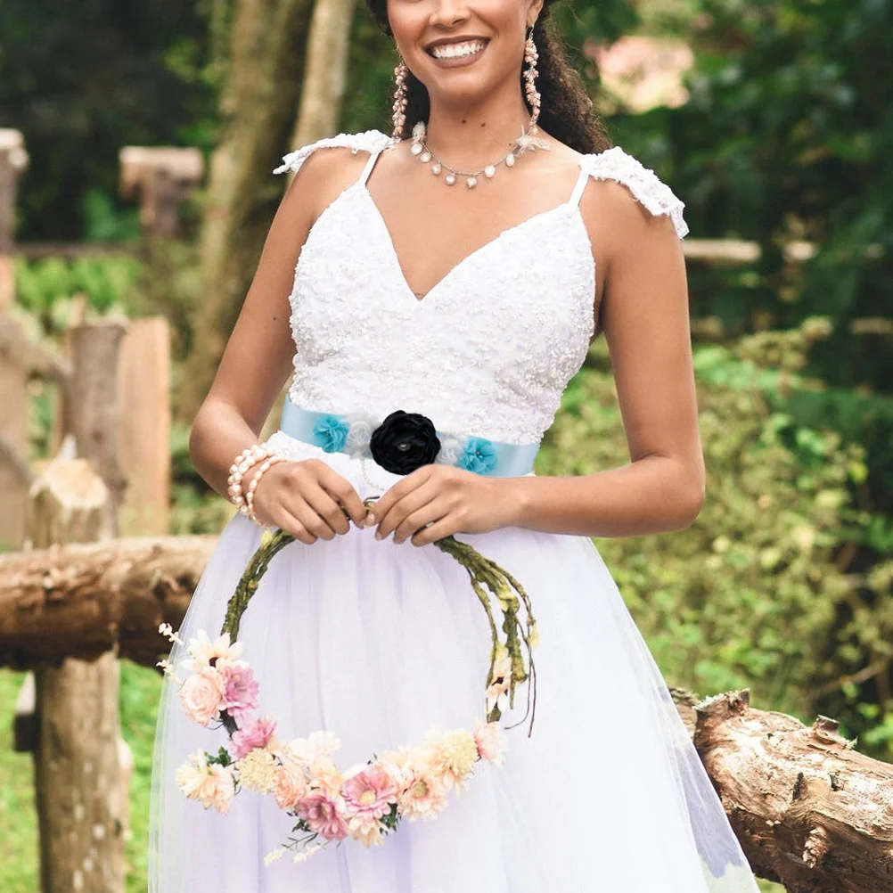 

Beautiful Pearl Floral Waistband Wedding Dress Belt Bridal Party Bridesmaid Waist Decorative Belt Wedding Dress Accessory
