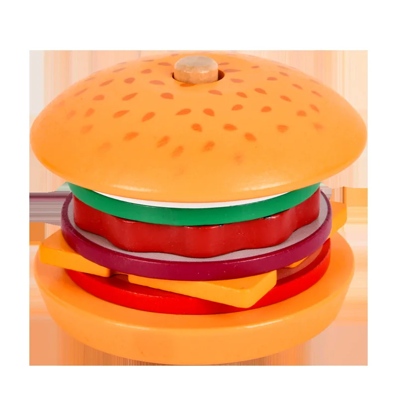 Mini House Sandwich Burger Set Speelgoed Voor Kinderen Gesimuleerd Voedsel Matching Baby Vroege Educatie Puzzelblokken