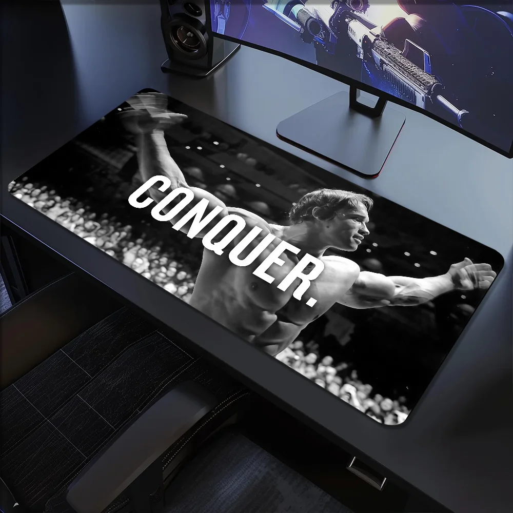 Arnold Schwarzeneger CONQUER Mouse Pad Large Desk Mat Keyboard Ergonomic Office Rubber PC Non-slip Anti-fray Home Custom