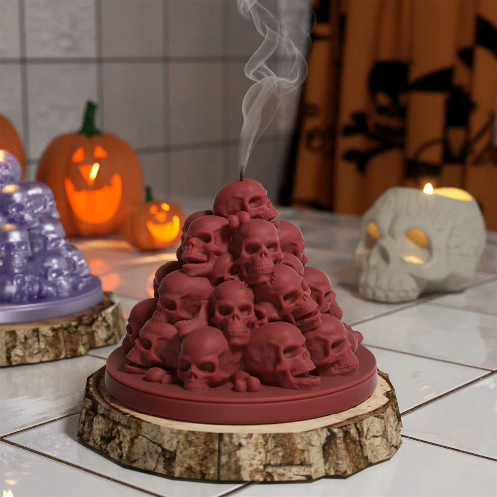 

Nicole Skull Candle Silicone Mold DIY Handmade Halloween Gift Tools Halloween Home Decoration
