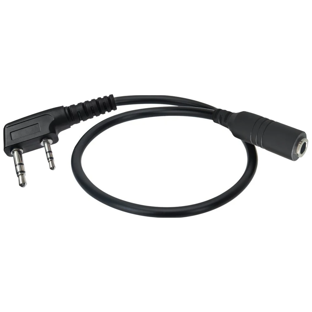 Adapter kabla słuchawkowego do walkie-talkie, adapter słuchawki 2-pin na 3,5 mm do UV-5R UV-82 BF-888S UV-17R UV-K5 UV-K6 GMRS-5R GM-15PRO