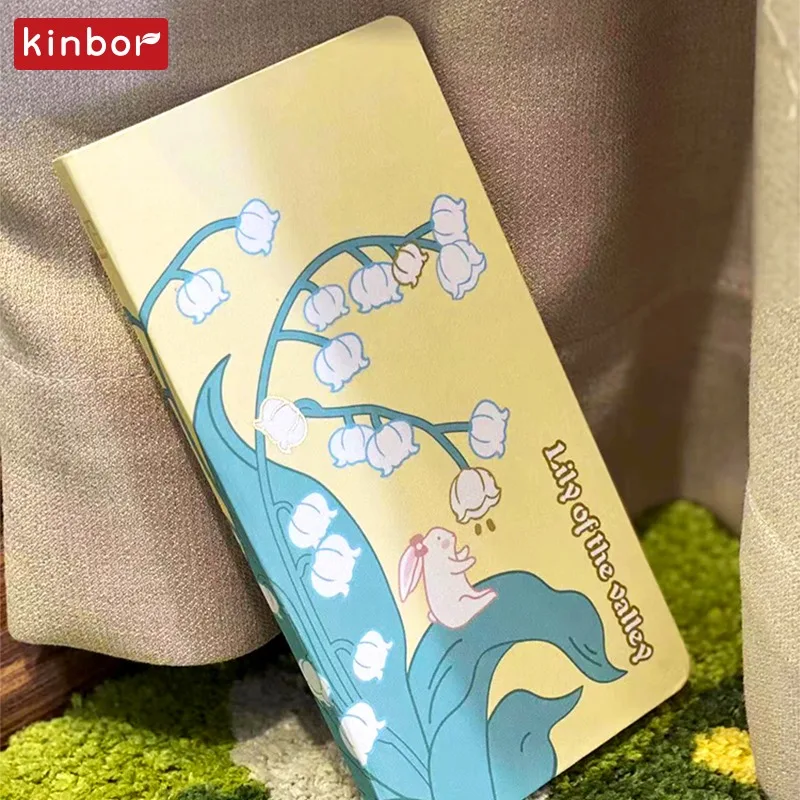 Kinbor Linglan Flower Week Plan Notebook PU Leather High Appearance Efficiency Booklet Daily Calendar libretas Kawaii papeleria