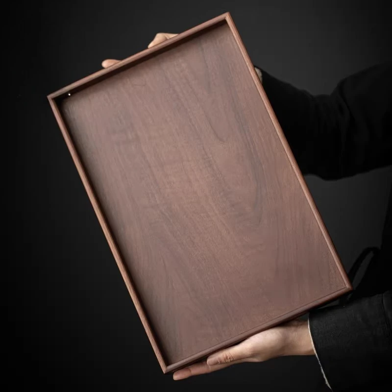 Designer Indoor Tea Tray Bamboo office Wooden Rectangular Tea Tray Gongfu Luxury On Table Large bandejas madera Tea Supplies