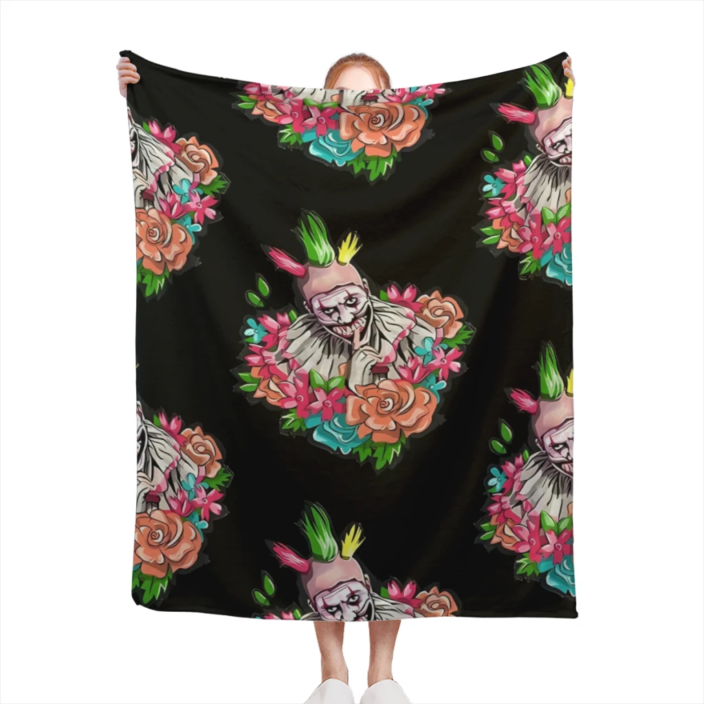 

Twisty in Flowers Blanket Flange Textile Decor Portable Super Soft Throw Blankets for Home Office Plush Thin Quilt