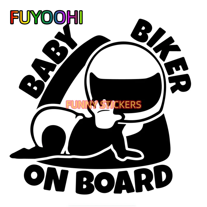 FUYOOHI Funny Baby Biker on Board Car Sticker Automobiles Motorcycles Exterior Accessories Vinyl Decals