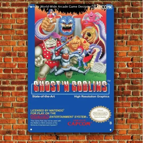 Ghost'n Goblins Nes Retro Video Game Metal Poster Tin Sign 20*30cm-aluminum
