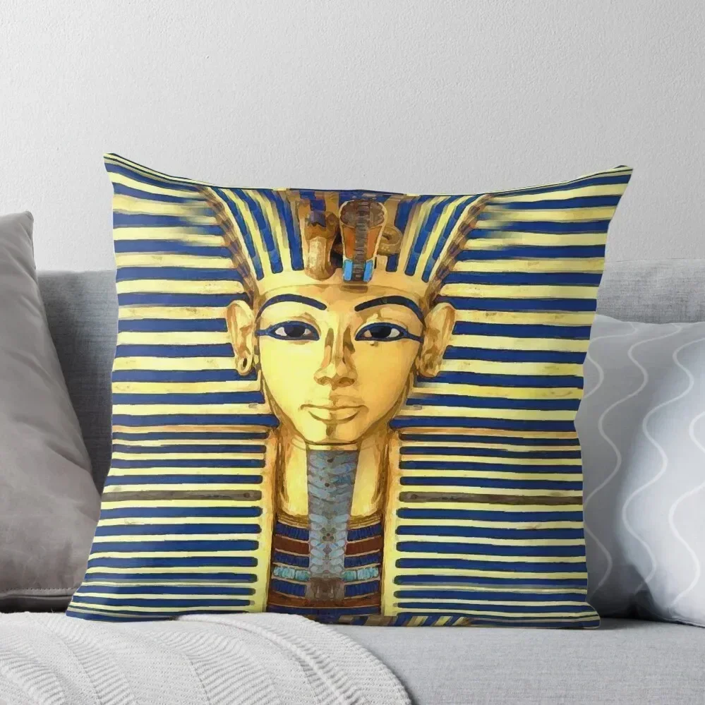 King Tut Gold & Blue Lapis Mask Throw Pillow Cushion Child christmas supplies pillow