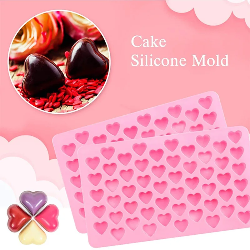 Heart Silicone Molds Non-Stick Food Grade Silicone Baking Mold Reusable Candy Mold Used for Jelly Chocolate Making Supplies